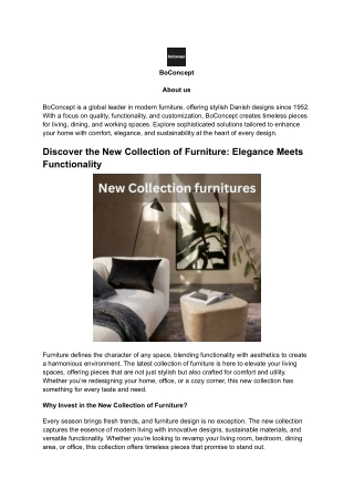 New Collection of Furniture