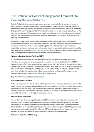 Content Service Platforms