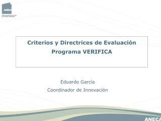 Criterios y Directrices de Evaluación Programa VERIFICA