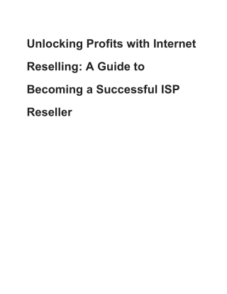 Unlocking Profits with Internet Reselling_ A Guide to Becoming a Successful ISP Reseller