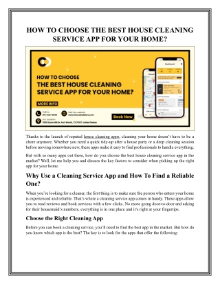 Download House Cleaning Services App Now | The CoBuilders