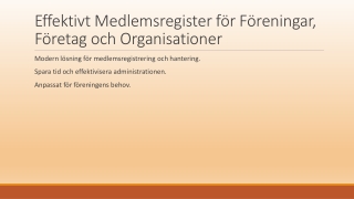 Effektivt Medlemsregister för Föreningar och Organisationer