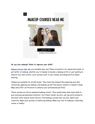 Makeup Courses Near Me
