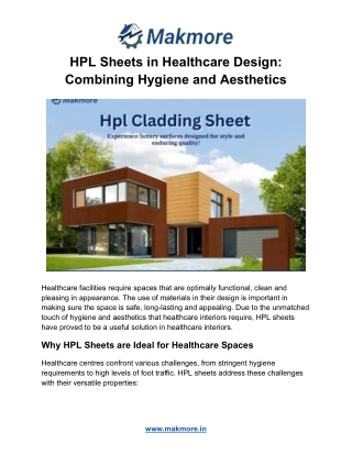 HPL Sheets in Healthcare Design: Combining Hygiene and Aesthetics