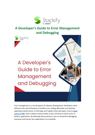 A Developer's Guide to Error Management and Debugging.docx