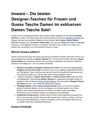 Imware – Die besten Designer-Taschen für Frauen und Guess Tasche Damen im exklusiven Damen Tasche Sale