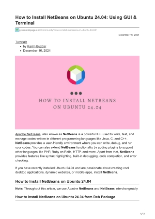 How to Install NetBeans on Ubuntu 2404 Using GUI  Terminal