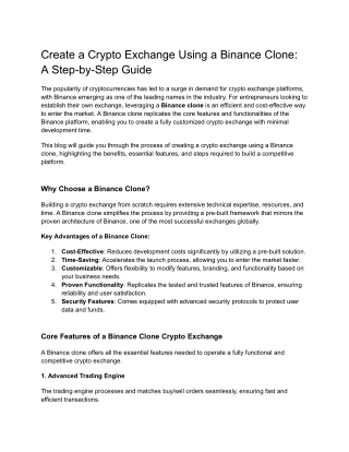 Create a Crypto Exchange Using a Binance Clone_ A Step-by-Step Guide