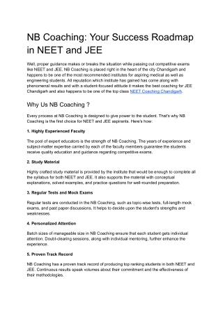 NB Coaching_ Your Success Roadmap in NEET and JEE