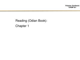Reading (Odian Book): Chapter 1