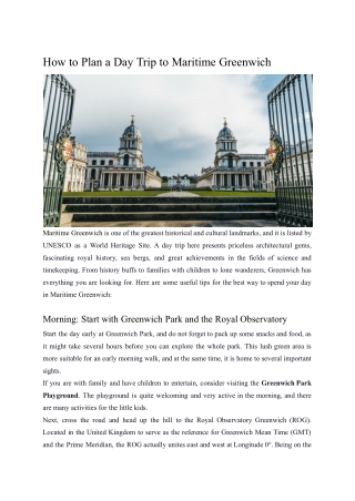 How to Plan a Day Trip to Maritime Greenwich.docx