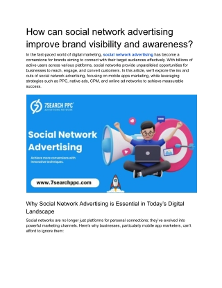 How can social network advertising improve brand visibility and awareness
