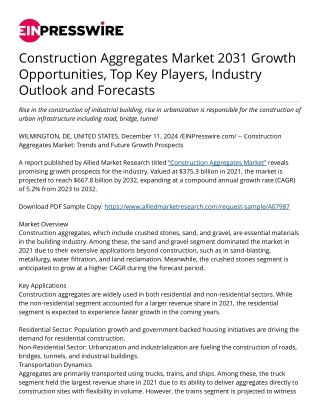 Construction Aggregates Market