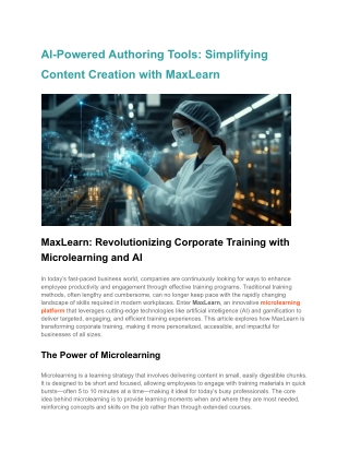 AI-Powered Authoring Tools_ Simplifying Content Creation with MaxLearn