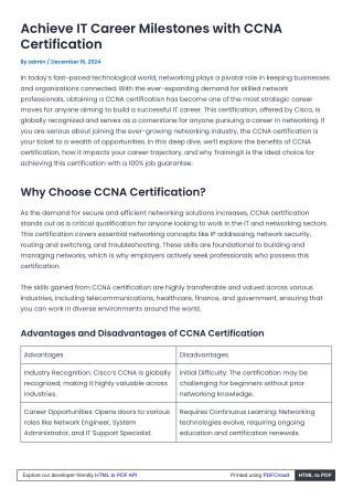 Excel in IT with CCNA Certification