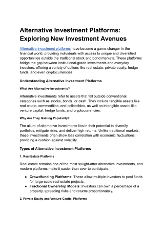 Alternative Investment Platforms_ Exploring New Investment Avenues