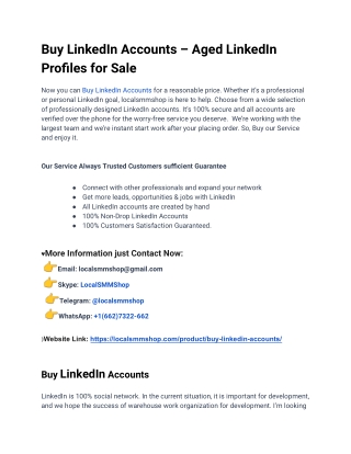 How To Buy LinkedIn Accounts in This year