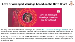 _Love or Arranged Marriage based on the Birth Chart