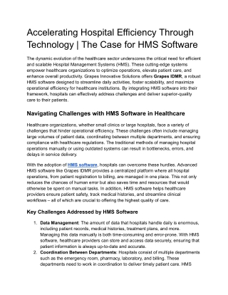 Accelerating Hospital Efficiency Through Technology _ The Case for HMS Software