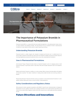 Potassium Bromide: A Pillar in Modern Medicine