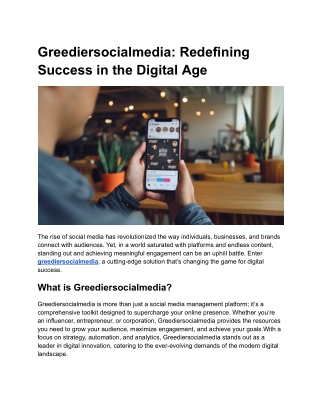 Greediersocialmedia_ Redefining Success in the Digital Age
