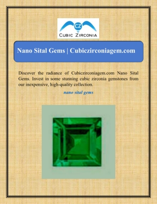 Nano Sital Gems | Cubiczirconiagem.com