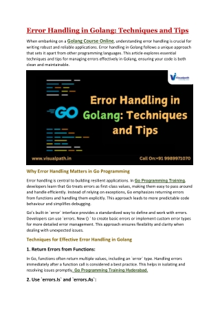 Go Programming Training Hyderabad  Golang Online Training