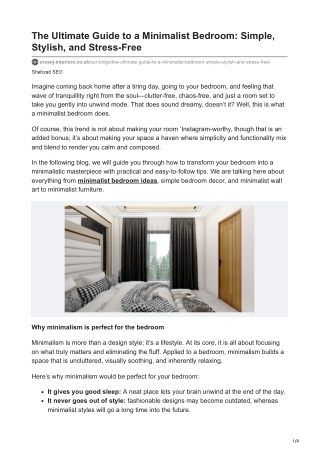The Ultimate Guide to a Minimalist Bedroom: Simple, Stylish, and Stress-Free
