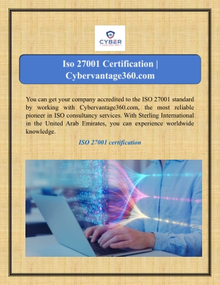Iso 27001 Certification | Cybervantage360.com