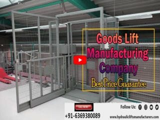 Hydraulic Goods Lift Manufacturers