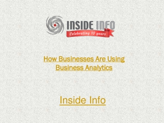 How Businesses Are Using Business Analytics