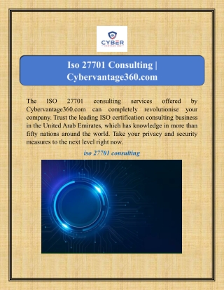 Iso 27701 Consulting | Cybervantage360.com