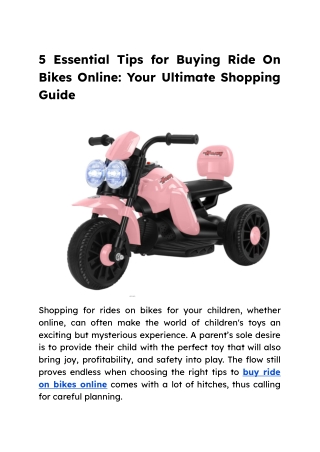 5 Essential Tips for Buying Ride On Bikes Online_ Your Ultimate Shopping Guide.docx