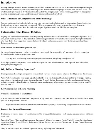 What Is Included in Comprehensive Estate Planning?