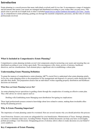 What Is Included in Comprehensive Estate Planning?