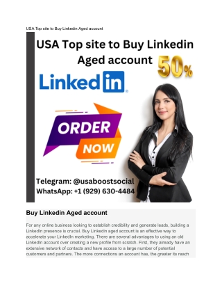 USA Top site to Buy Linkedin Aged account
