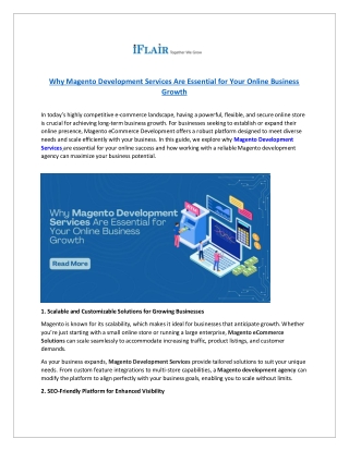 Why Magento Development Services Are Essential for Your Online Business Growth
