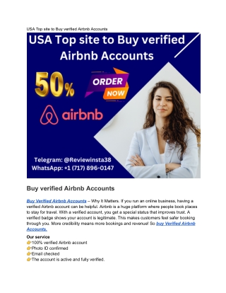 USA Top site to Buy verified Airbnb Accounts