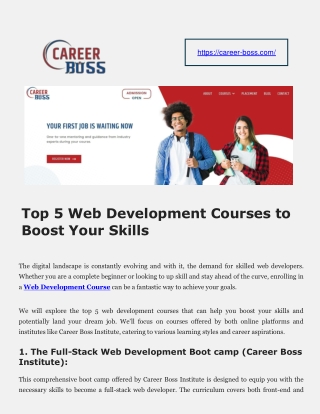 Web Development Courses - Career Boss Institute