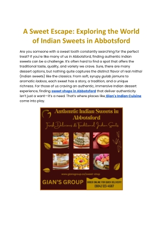 A Sweet Escape- Exploring the World of Indian Sweets in Abbotsford.docx