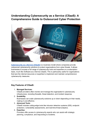 Understanding Cybersecurity as a Service (CSaaS)_ A Comprehensive Guide to Outsourced Cyber Protection