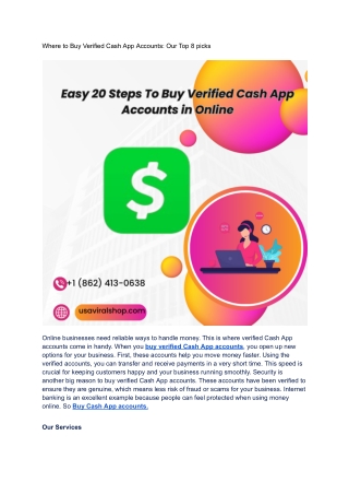 Where to Buy Verified Cash App Accounts_ Our Top 8 picks