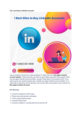 Can I purchase LinkedIn accounts usa 2025