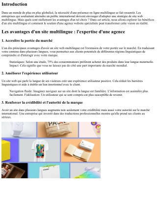 Les avantages d'un site multilingue : l'expertise d'une agence