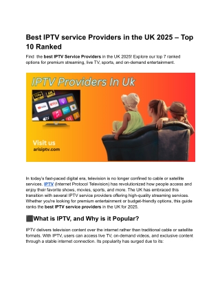 Best IPTV service Providers in the UK 2025 – Top 10 Ranked