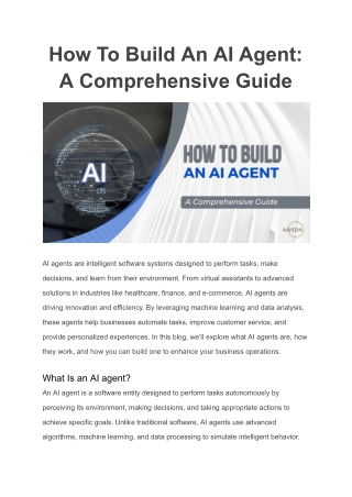 How To Build An AI Agent__ A Comprehensive Guide