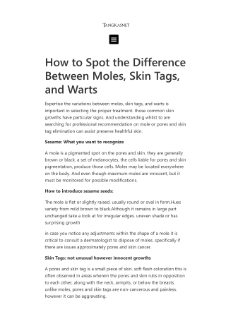 How to Spot the Difference Between Moles, Skin Tags, and Warts