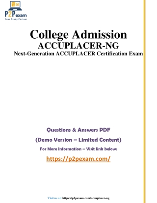 ACCUPLACER-NG Exam Questions & Answers PDF