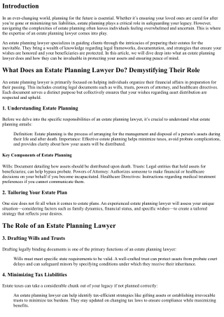 What Does an Estate Planning Lawyer Do? Demystifying Their Role
