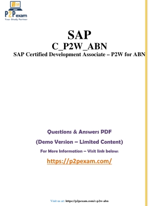 Pass C_P2W_ABN Certification - Questions & Answers PDF